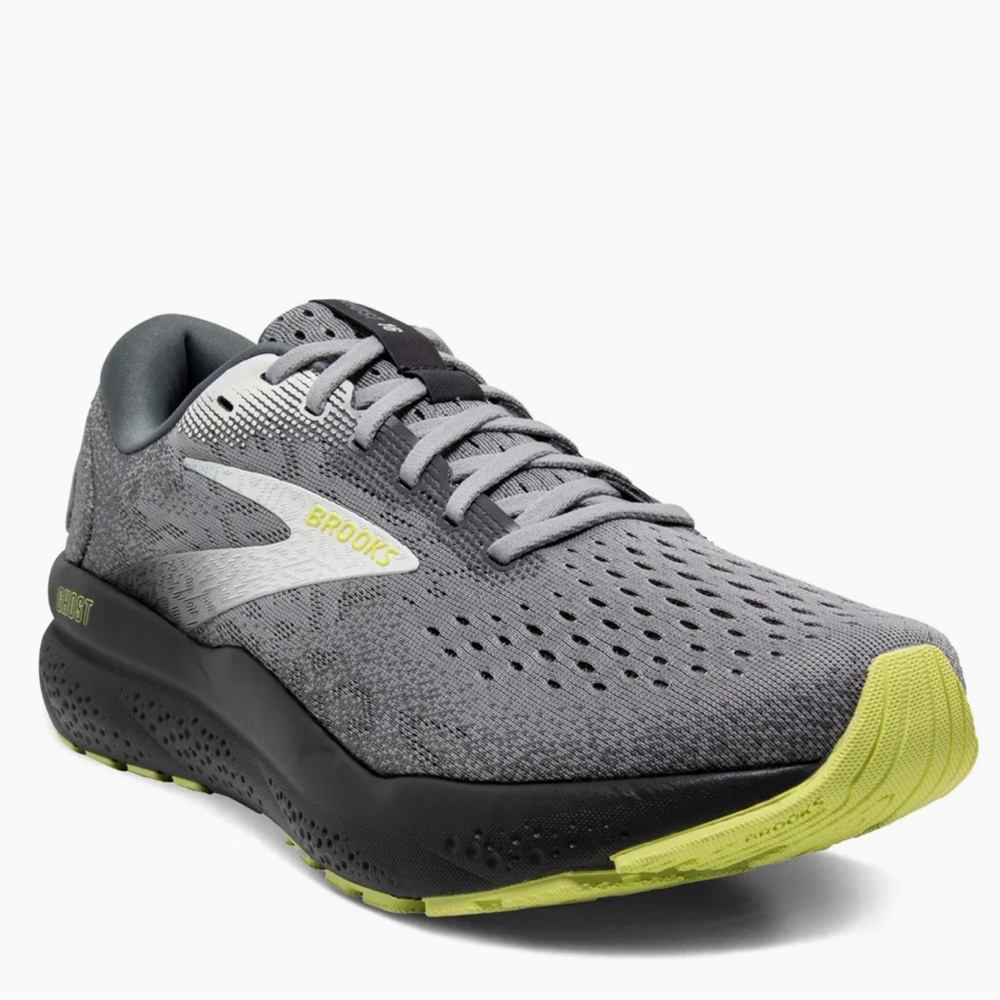 Brooks Ghost 16 Mens Running Shoes Size 12.5 Gray & Lime Green 1104181D040 - Picture 2 of 8